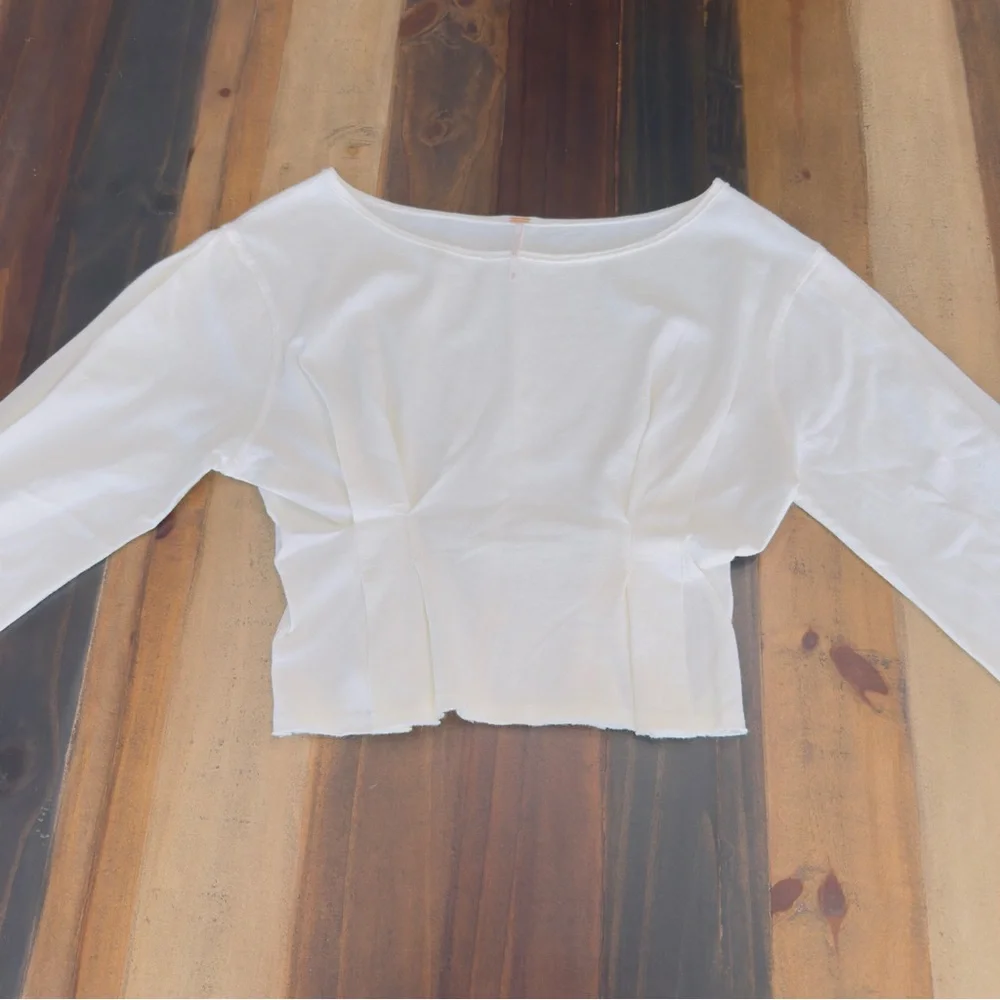 Free People Cropped Boat Neck Top XS